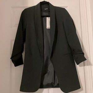 Boohoo Ruched Sleeve Boyfriend Blazer